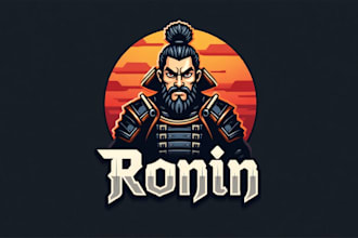 make eye catching warrior ronin head  mascot logo within 1 day