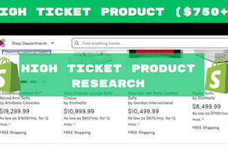 shopify high ticket product research shopify high ticket US eu supplier research