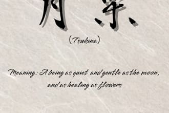 create a kanji name and a meaning and story just for you