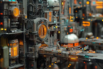 draw cyberpunk sci fi background art illustration