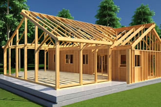 do structural framing design for timbers house, timber porch, steel framing