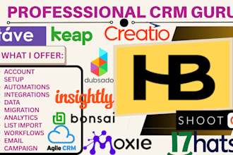 setup honeybook automation dubsado tave bonsai 17hats moxie agile crm streak crm