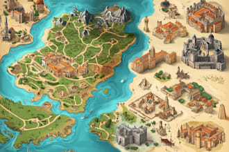 design map illustration isometric map, event or city map