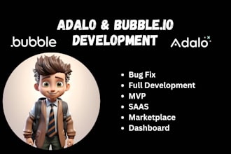 build adalo bubble io website web app saas mvp mobile app developer coach expert