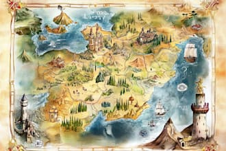 create a detailed watercolor map illustration of your city
