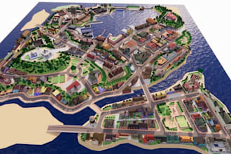 upgrade 3d urban city,real estate housing,cgi map render,3d campground, sketchup