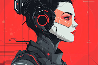 draw a sci fi character illustration or sci fi character