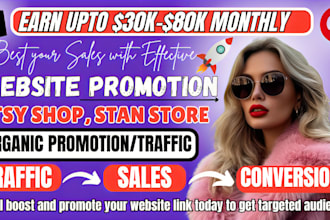 promote website link, shopify, stan store, etsy shop to boost organic traffic