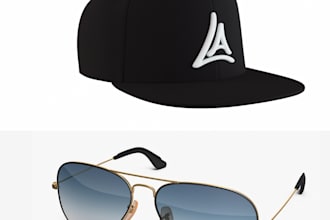 do cgi industrial product, fashion accessories, sunglass, wallet, pant, hat belt