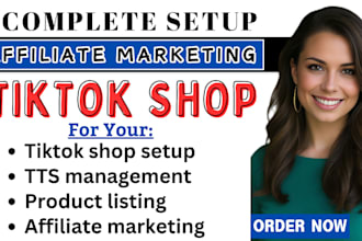 setup, manage tiktok shop,tiktok dropshipping, tiktok affiliate, tiktok shop ads