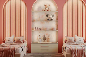 improve 3d garage to kids playroom,child bedroom,furniture interior,ikea renders