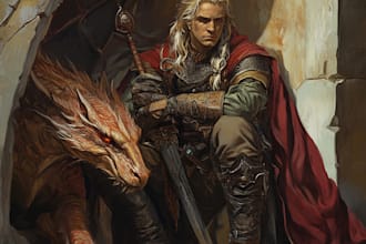 do a dragons and dnd character illustration