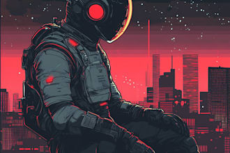 draw a sci fi art , sci fi character and concept art