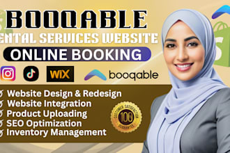 do booqable website setup, booqable rental website design online booking website