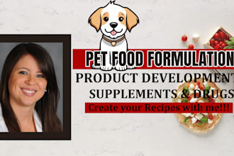 formulate homemade and commercial food for pet or dog
