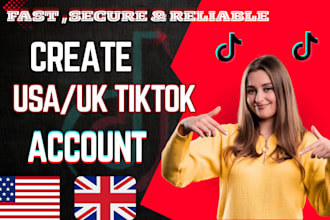 create USA tiktok account, USA tiktok account, UK tiktok account, tiktok USA