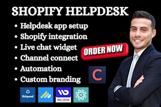 setup shopify helpdesk outvio richpanel contlo commslayer willdesk tidio