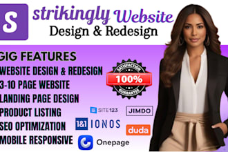 create strikingly ionos jimdo onepage landing page website design redesign SEO