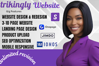 create strikingly ionos jimdo onepage landing page website design developer SEO