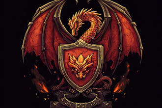 create a medieval, fantasy, rpg gaming logo