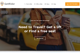 design wordpress taxi booking website, chauffeur website, limousine, vtc website