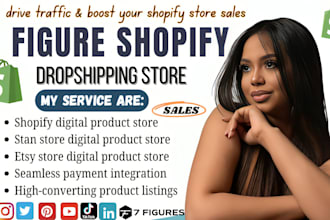 setup 7 figure shopify digital product store,esty shop,stan store digital store