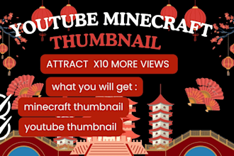 design or draw attractive youtube minecraft gaming thumbnails