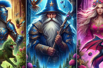 draw a character design or concept art, fantasy illustration