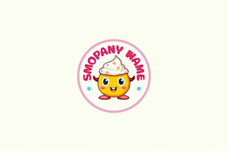 do awesome cute ice cream mascot logo design