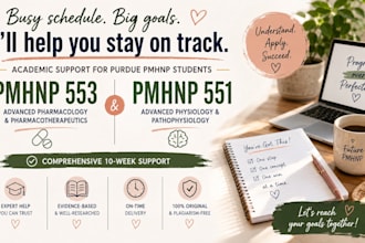 do pmhnp 553, 551 nursing purdue for 10 weeks