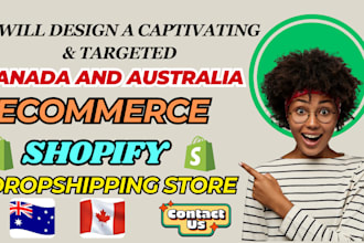 build USA canada australia targeted ecommerce shopify dropshipping store design