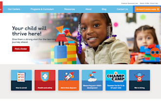 design kindergarten website, daycare, nursery, preschool website with procare