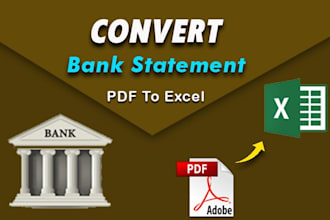 convert pdf bank statement to ms excel, csv