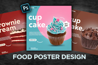 design food poster for restaurant, custom food poster