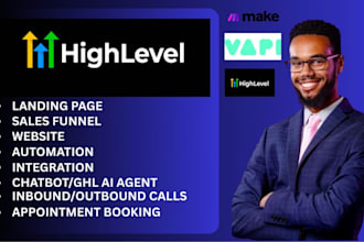 build gohighlevel funnel, chatbot, vapi ai, integrate with websites