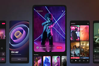create a professional android and ios radio streaming app with modern UI