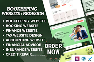 create bookeeping website design finance website with tax website
