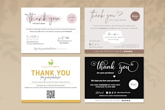 business thank you card, product insert card and packaging insert