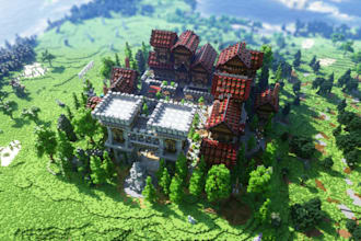 design a professional minecraft map with custom terrain map and minecraft builds