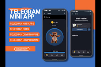 develop telegram game app, crypto game app, telegram mini game, telegram bot