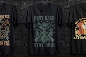 design unique hunting and fishing t shirts design