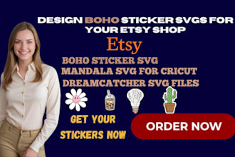 design etsy boho sticker svgs print on demand tshirts mugs for your etsy shop