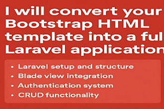 convert your bootstrap template to laravel app