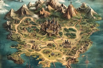design vector maps, event maps, fantasy festival maps
