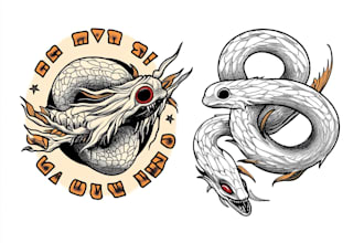 create minimalist line art tattoo with my style