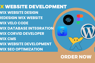 design, redesign wix website with custom velo code and database integration wix