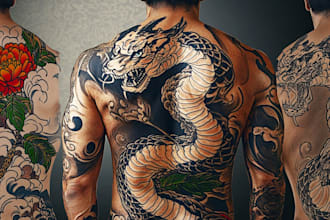 create japanese or oriental tattoo design for you