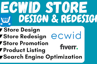 setup ecwid ecommerce store product uploaddesign ecwid website seo redesign