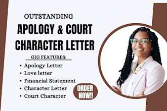 write a sincere apology court character to the court apology letter character