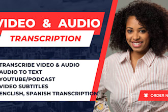 transcribe audio to text, subtitle video transcription in english, german french